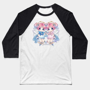 Gemini Twins Chibi Zodiac Anime Girls Baseball T-Shirt